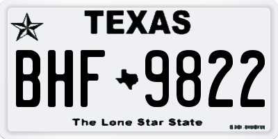 TX license plate BHF9822