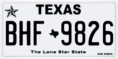 TX license plate BHF9826