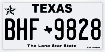 TX license plate BHF9828