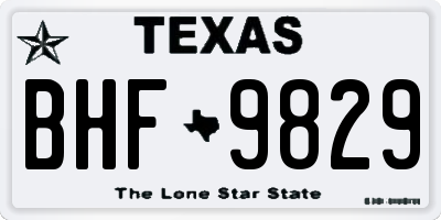 TX license plate BHF9829