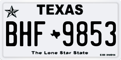 TX license plate BHF9853