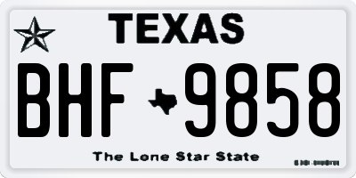 TX license plate BHF9858