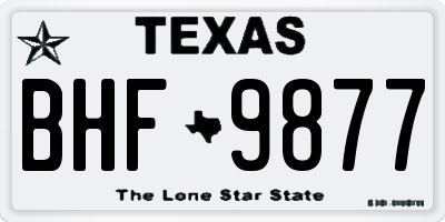 TX license plate BHF9877