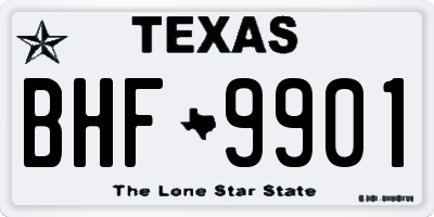 TX license plate BHF9901