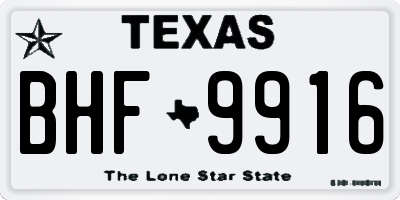 TX license plate BHF9916