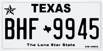 TX license plate BHF9945