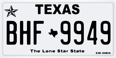 TX license plate BHF9949