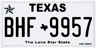 TX license plate BHF9957