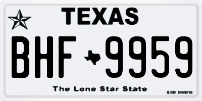 TX license plate BHF9959