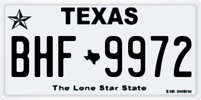 TX license plate BHF9972