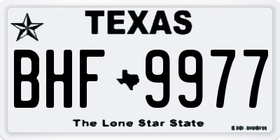TX license plate BHF9977