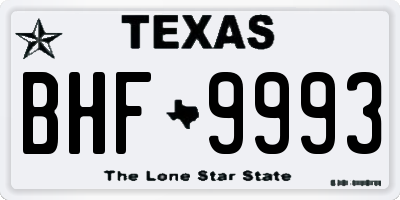 TX license plate BHF9993