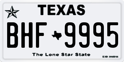 TX license plate BHF9995
