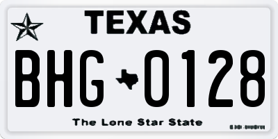 TX license plate BHG0128