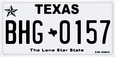 TX license plate BHG0157