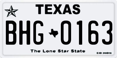 TX license plate BHG0163