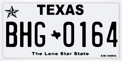 TX license plate BHG0164