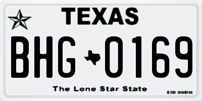 TX license plate BHG0169