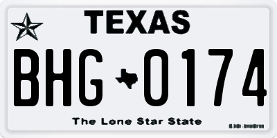 TX license plate BHG0174