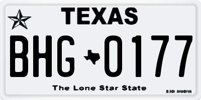 TX license plate BHG0177