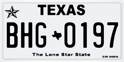 TX license plate BHG0197