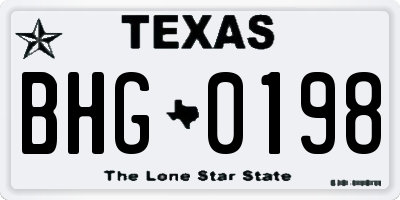 TX license plate BHG0198
