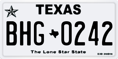 TX license plate BHG0242