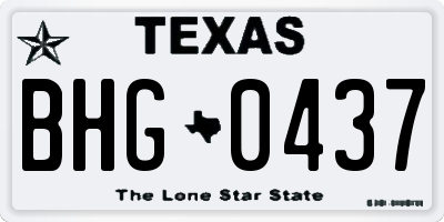 TX license plate BHG0437