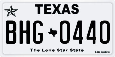 TX license plate BHG0440