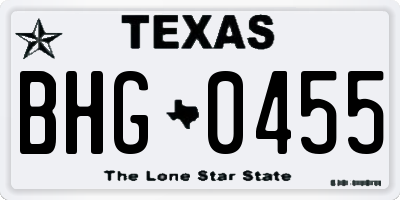 TX license plate BHG0455