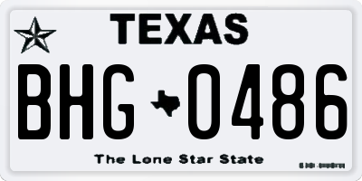 TX license plate BHG0486