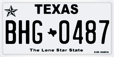 TX license plate BHG0487