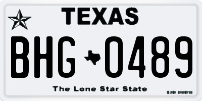 TX license plate BHG0489