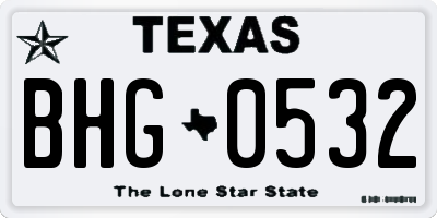 TX license plate BHG0532