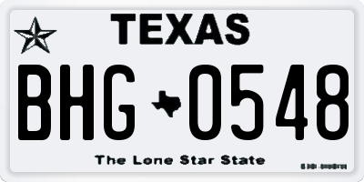 TX license plate BHG0548