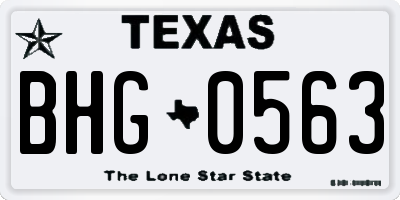 TX license plate BHG0563