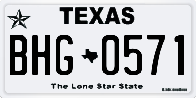 TX license plate BHG0571