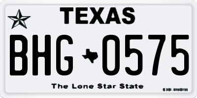 TX license plate BHG0575