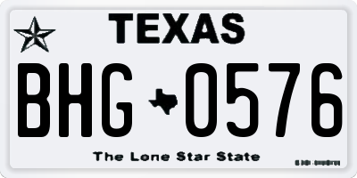 TX license plate BHG0576
