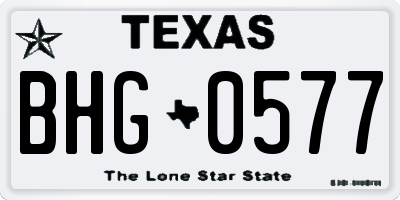 TX license plate BHG0577
