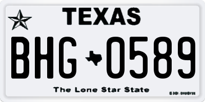 TX license plate BHG0589