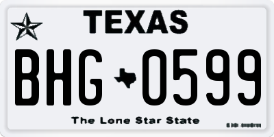 TX license plate BHG0599