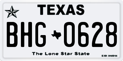 TX license plate BHG0628