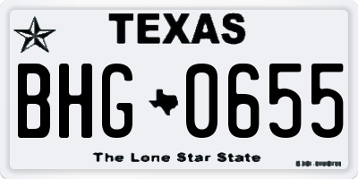 TX license plate BHG0655