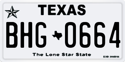 TX license plate BHG0664