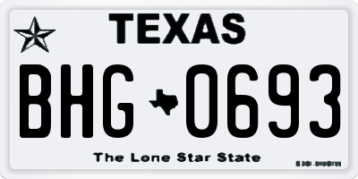 TX license plate BHG0693