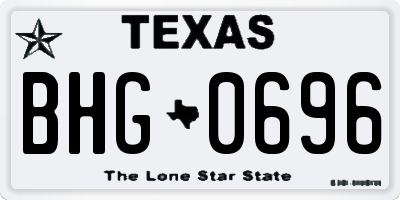 TX license plate BHG0696