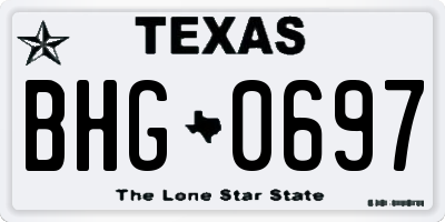 TX license plate BHG0697