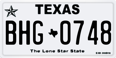 TX license plate BHG0748
