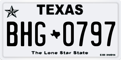TX license plate BHG0797